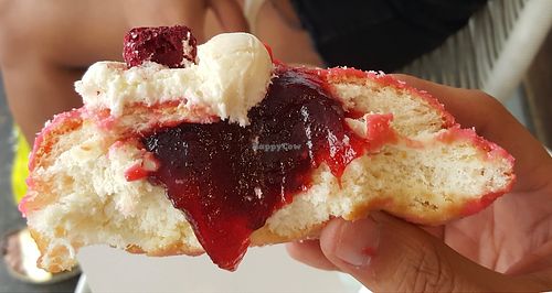 Filled raspberry donut at Doughnut Time - Albert St in Brisbane