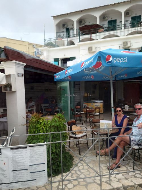 Front of the hotel/restaurant at Apollon in Corfu