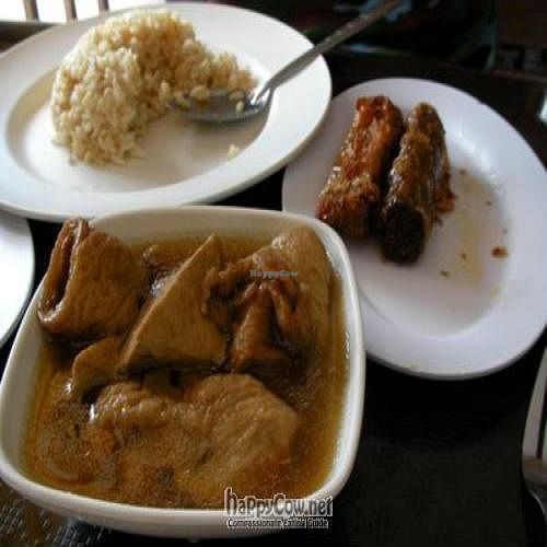 Meat-like stuff at Vegetarian Food Ratsamitham Foundation in Chiang Mai