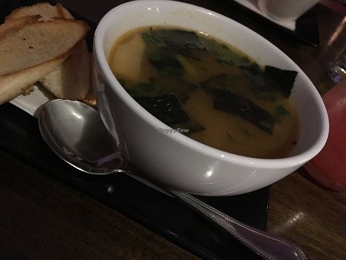 Miso soup (made vegan) at Lime in Galway
