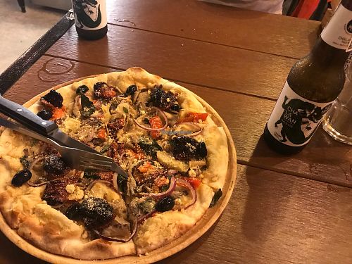 Hummus pizza at South Beach Cafe in Koh Tao