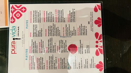 Menu  at Pura Vida Cocina in Mc Minnville