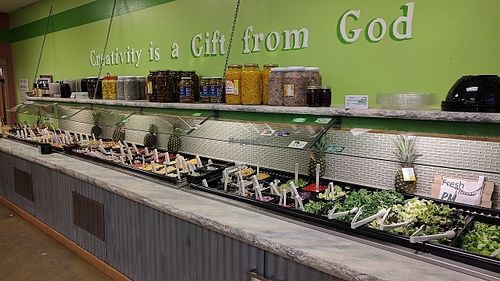 Salad bar at The Salad Station in Hammond