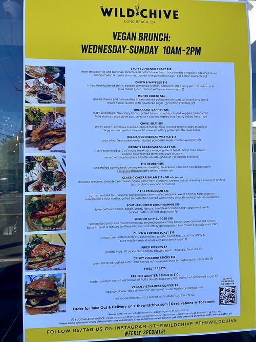 Brunch Menu  at The Wild Chive in Long Beach