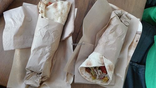 Falafel in compostable package at The Chickpea in Crete