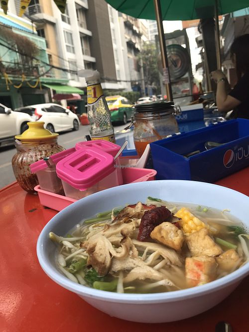 Veggie soup at Pan Road - Vegan Food Cart in Bangkok