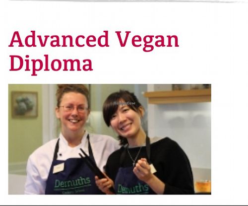 vegan diploma course website at Demuth's Cookery School in Bath