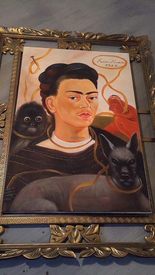 Cool Frida artwork everywhere! at Frida's Cafe in Hammond