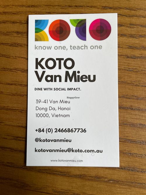 Dine with social impact  at Koto in Hanoi