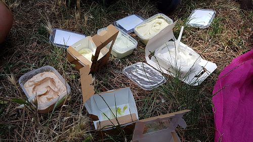 Creamy cheese at Dall'Albero in Rome