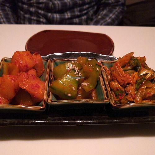 Trio of vegetarian kimchi. at Slurping Turtle in Chicago