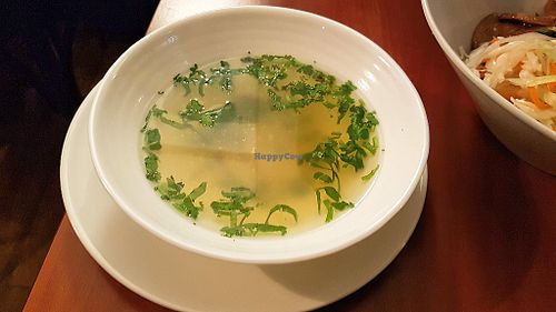 Soup that accompanies the bo bun at La Palanche d'Aulac in Paris