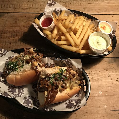 Funghi ‘N Truffle Sandwich with Thyme Fries at Jake's Vegan Steaks in North London