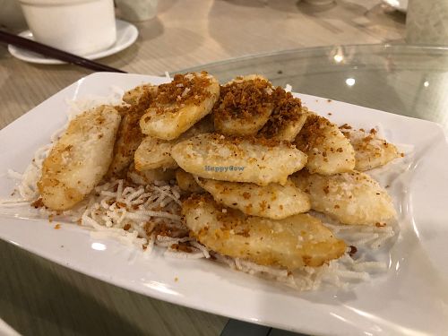 Deep fried yam at Family Vegetarian in New Territories