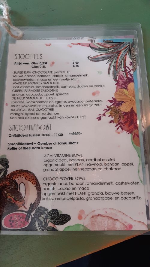 Menu 02-09-20 Breakfast at Oerwoud in Den Bosch