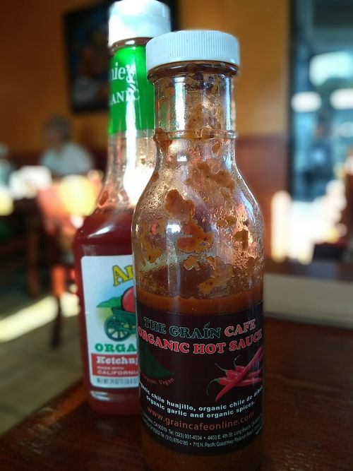 good hot sauce at The Grain Cafe in Long Beach