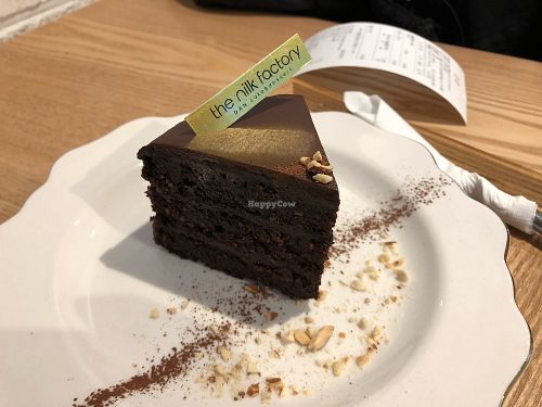 Vegan avocado chocolate cake at The Nilk Factory - 더닐크팩토리 in Seoul