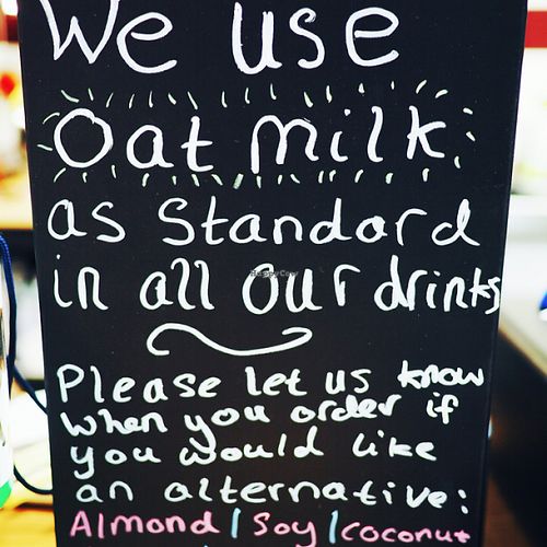 Our milk options  at The Plant Academy - Pop-Up in Southport