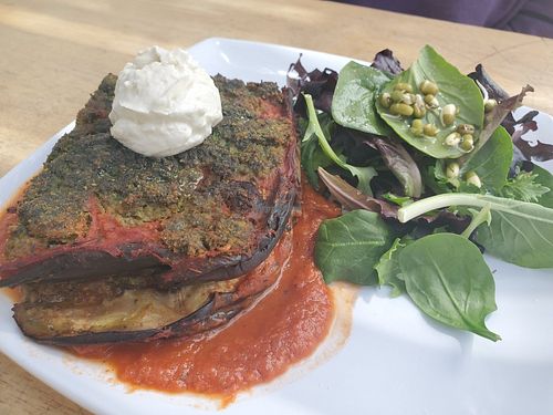 Eggplant Lasagna at Green Table Cafe in Los Angeles