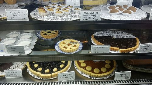 dessert display at Green Table Cafe in Los Angeles