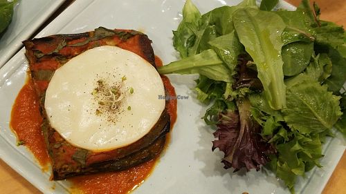eggplant falafel lasagne at Green Table Cafe in Los Angeles