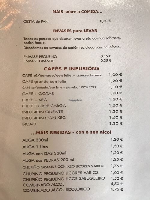 Menú  at Taskatenda in Salvaterra De Mino