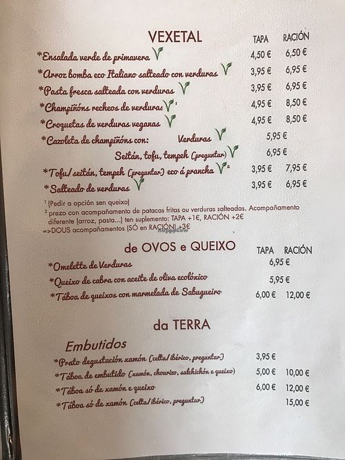 Menú  at Taskatenda in Salvaterra De Mino