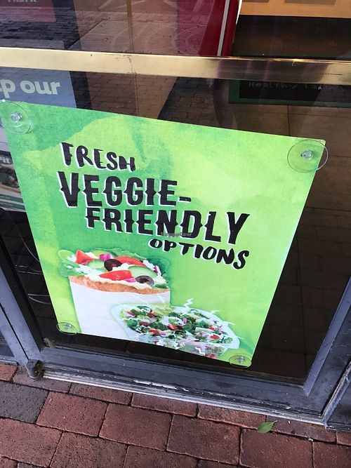 Veg-friendly advertisement  at Pita Pit in Tempe