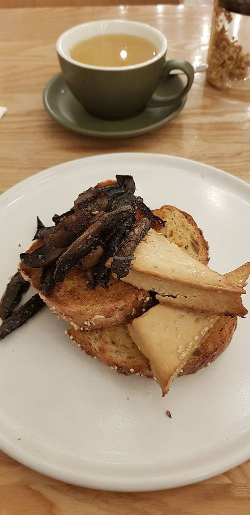 Sesame tofu and mushroom on toast at Our Kitchen  in Liverpool