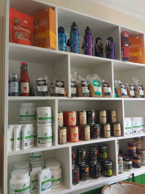 Some of their product range at Grassroots Health in Edinburgh