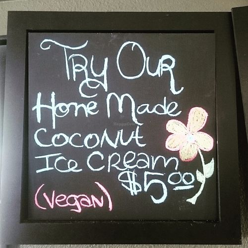 Home Made Organic and Vegan Coconut ice cream Home made  at Kiwan Cafe Rio in Milwaukie