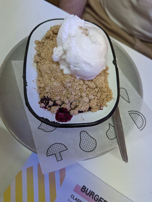 Blueberry cobbler at Veg Bar in North Hobart