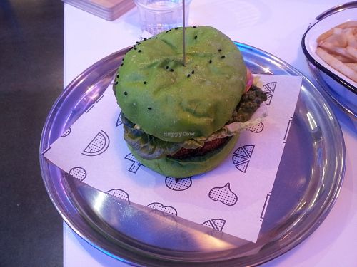 Burger at Veg Bar Hobart at Veg Bar in North Hobart