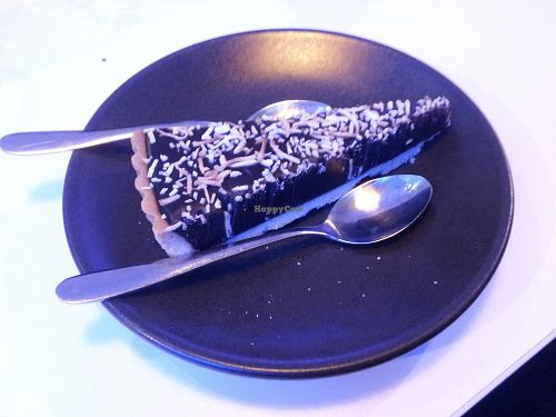 Chocolate tart at Veg Bar Hobart at Veg Bar in North Hobart