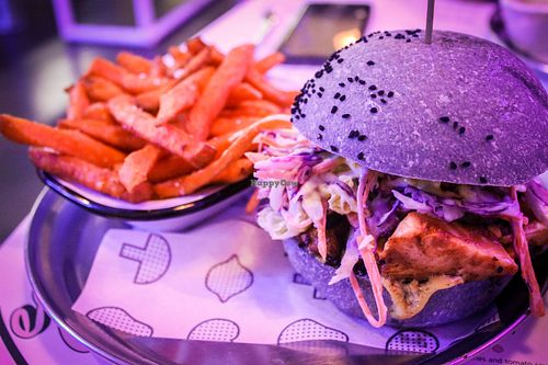 jackfruit burger at Veg Bar in North Hobart