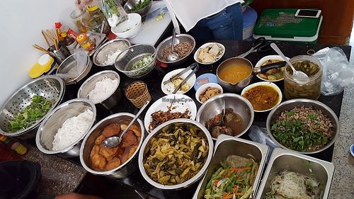 Food display at Tu An in Da Nang