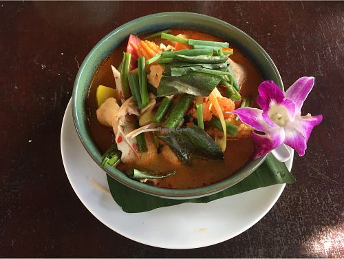 Tom Yam with lots of veggies  at Be Cosy Rest formerly Blue Lagoon - Maybe closed in Koh Chang
