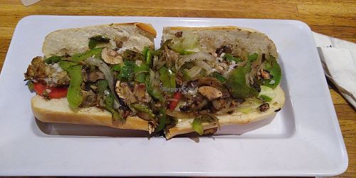 Tempeh Hoagie with V-cheese at Mellow Mushroom in Charlottesville