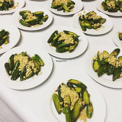 Baby Cucumbers with a Spicy Dressing and Crushed Peanuts at Green & Vegan - Pop-Up in Cape Town