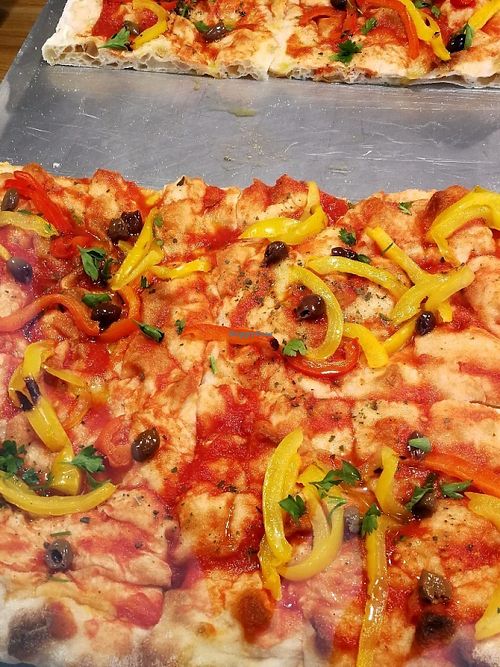 A vegan pinsa at Pinsa & Co in The Hague