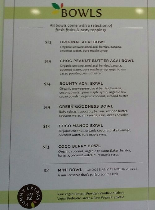 wall menu 3 at Yummy Goodness in Nundah