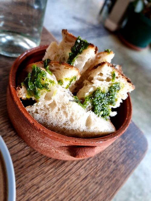 Sourdough bread with some pesto at Mineral in Malmo