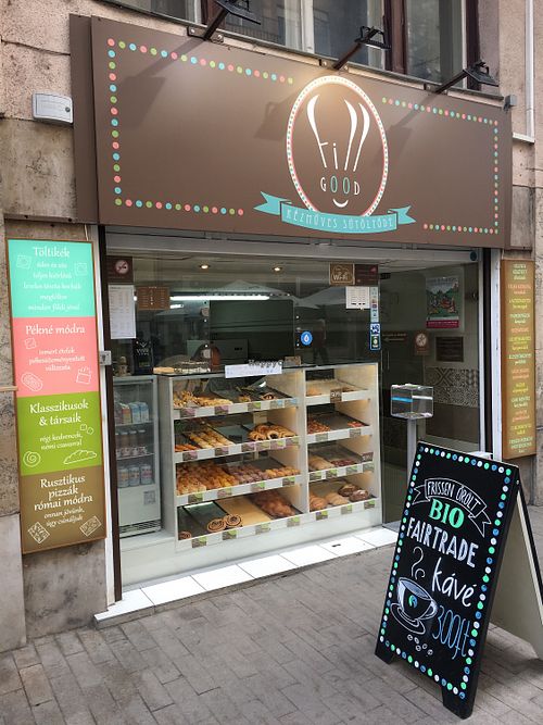 Shop front  at Fill Good in Budapest