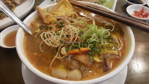 bun bo Hue (Hue beef soup with vermicelli) at Phu Truc in Ho Chi Minh City