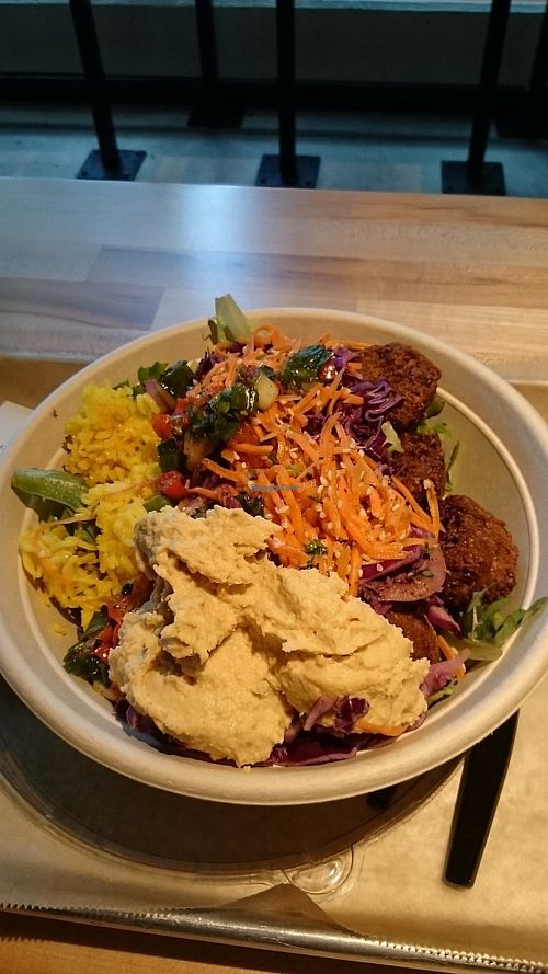 Salad bowl with falafel.  at Noon Mediterranean in Philadelphia