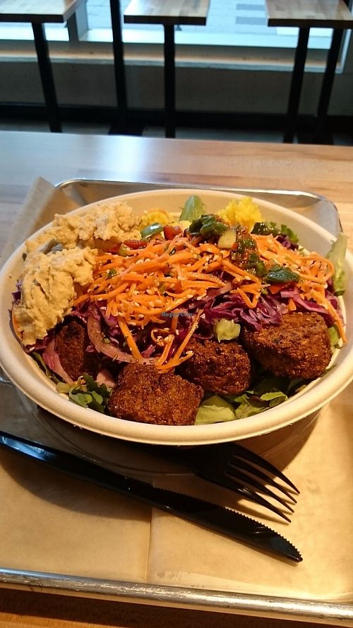 Vegan salad bowl  at Noon Mediterranean in Philadelphia