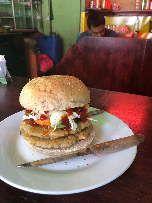 Double Decker Falafel Burger at Seed Dreams in El Nido