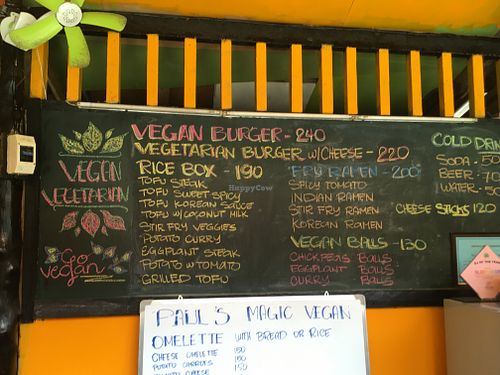 menu at Seed Dreams in El Nido