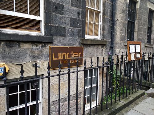 From outside at Under the Stairs in Edinburgh