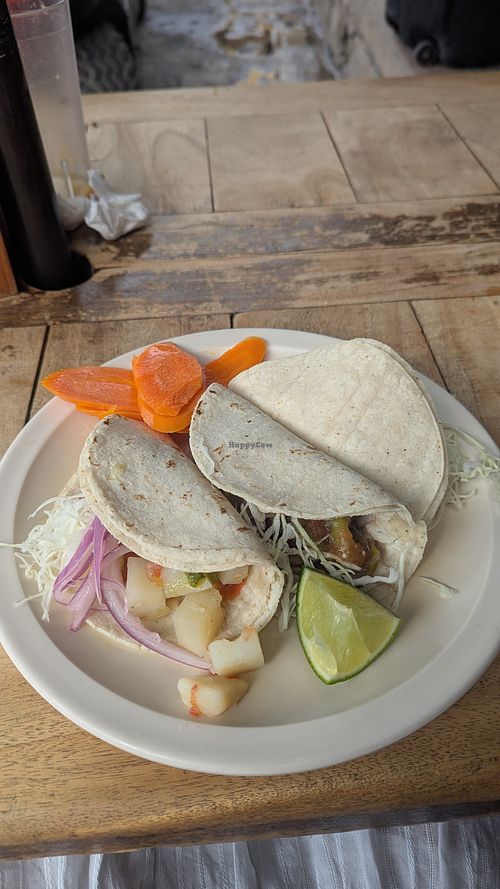 Potatoes and beans tacos 🌮 at Naty's Cocina - Food Stand in Sayulita